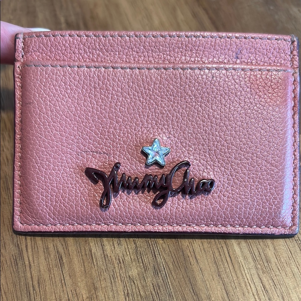 Jimmy Choo Rosewood Aeries Leather Card Holder -USED